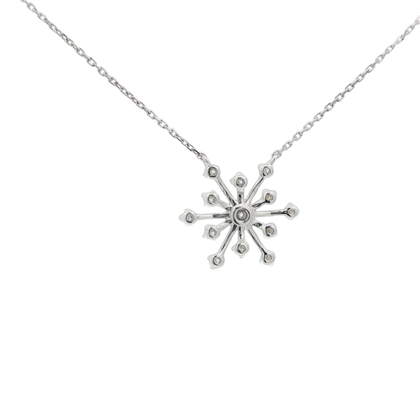 18kt White Gold Medium Diamond Snowflake Pendant