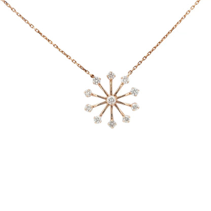 18kt Pink Gold Snowflake Pendant