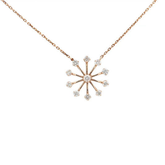 18kt Pink Gold Snowflake Pendant