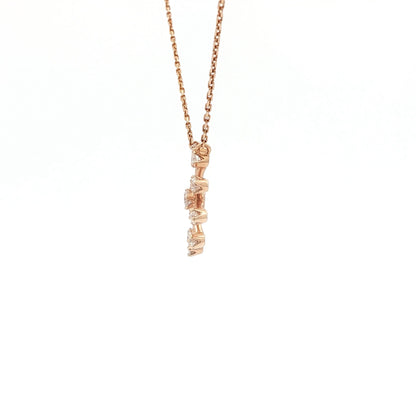 18kt Pink Gold Snowflake Pendant