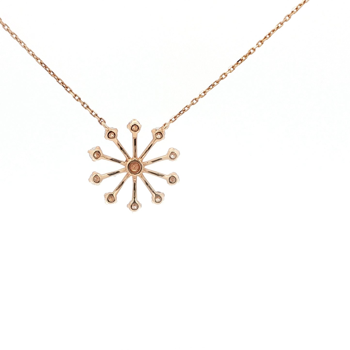 18kt Pink Gold Snowflake Pendant