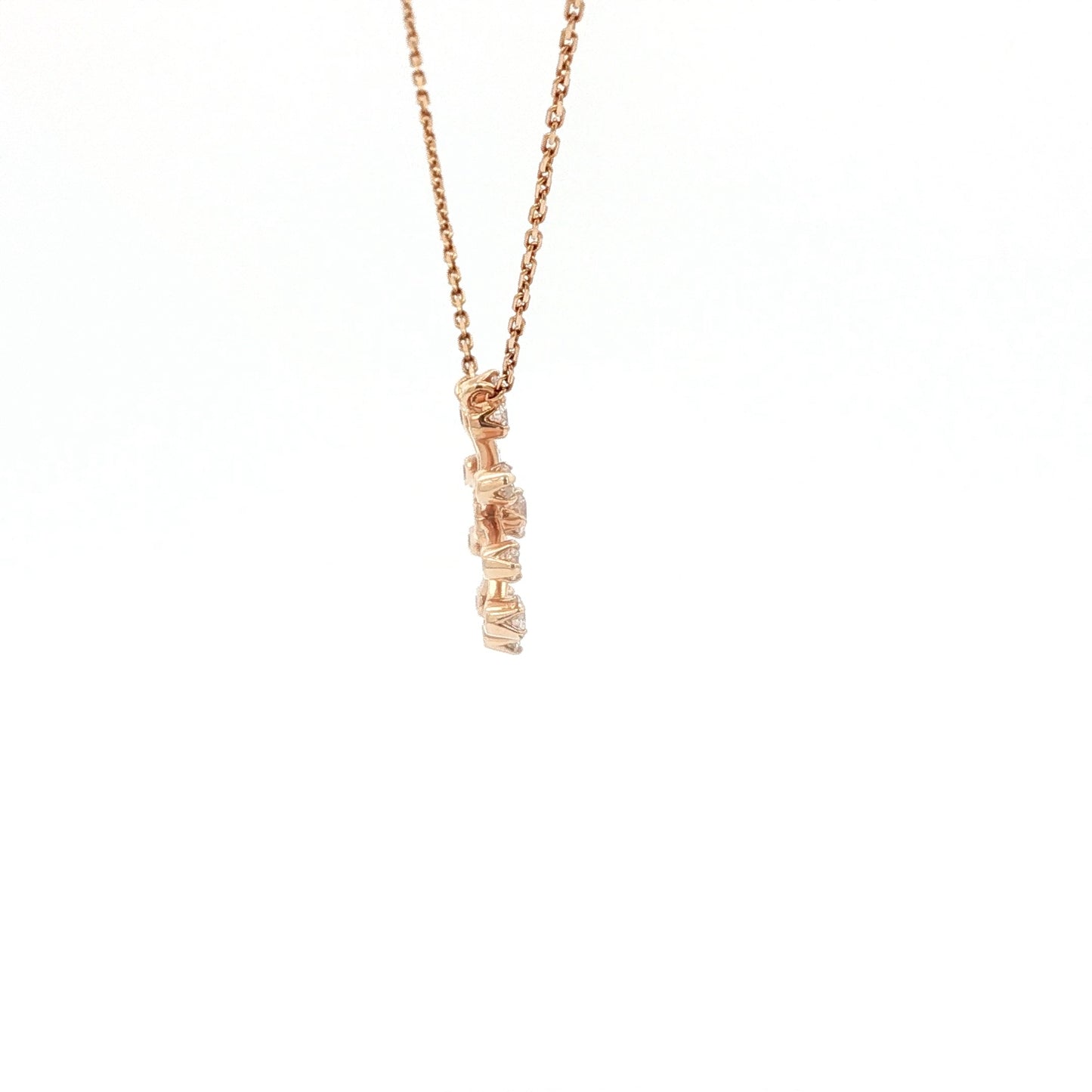 18kt Pink Gold Snowflake Pendant