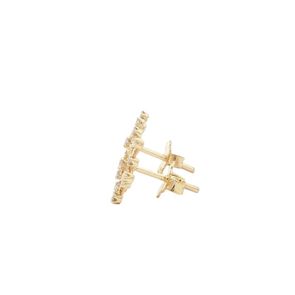 18kt Yellow Gold Mini Snowflake Graduated Earrings