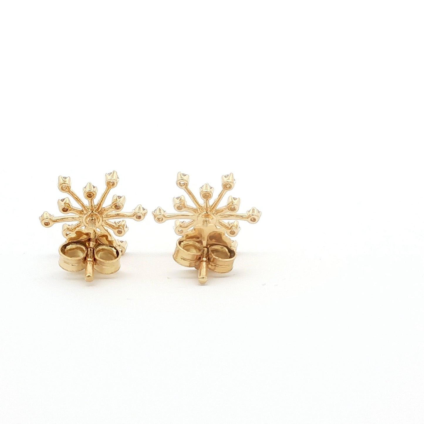 18kt Yellow Gold Mini Snowflake Graduated Earrings