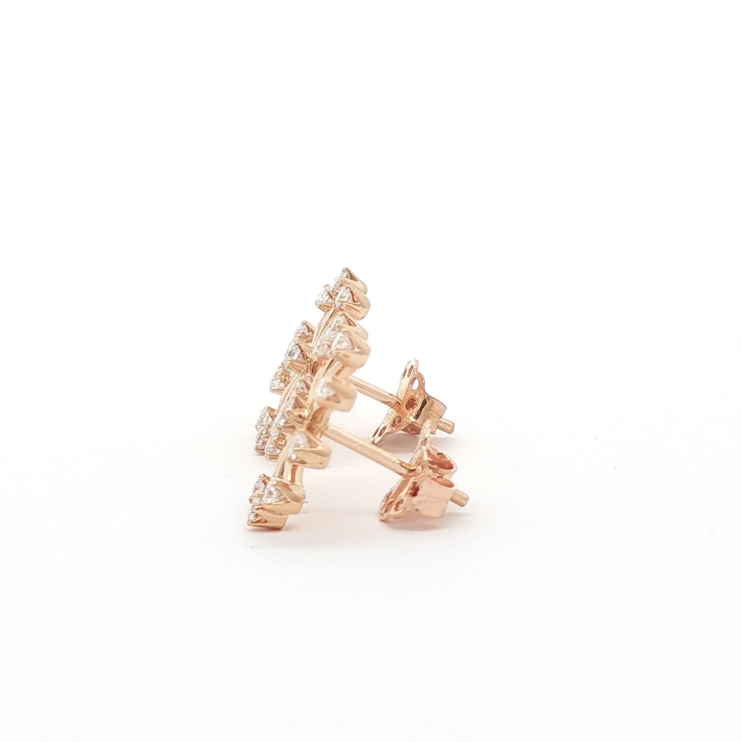 18kt Pink Gold Snowflake Earrings