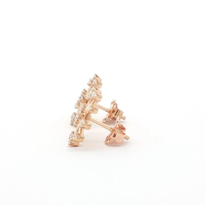 18kt Pink Gold Snowflake Earrings