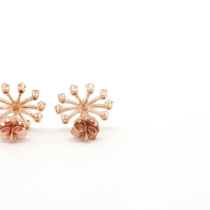 18kt Pink Gold Snowflake Earrings