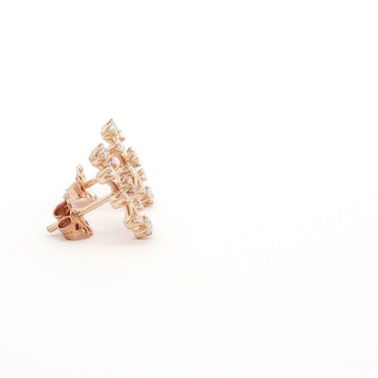 18kt Pink Gold Snowflake Earrings