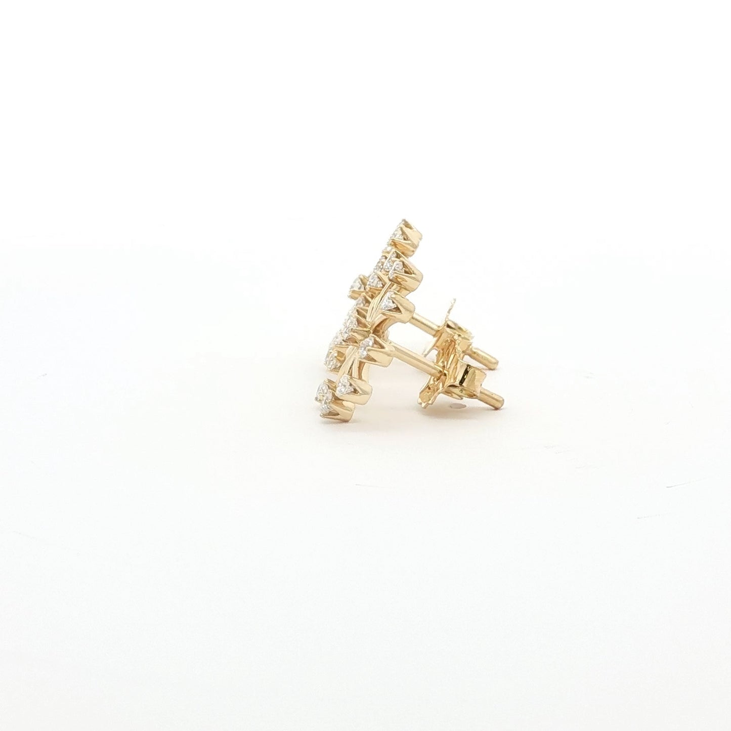 18kt Yellow Gold Medium Snowflake Earrings