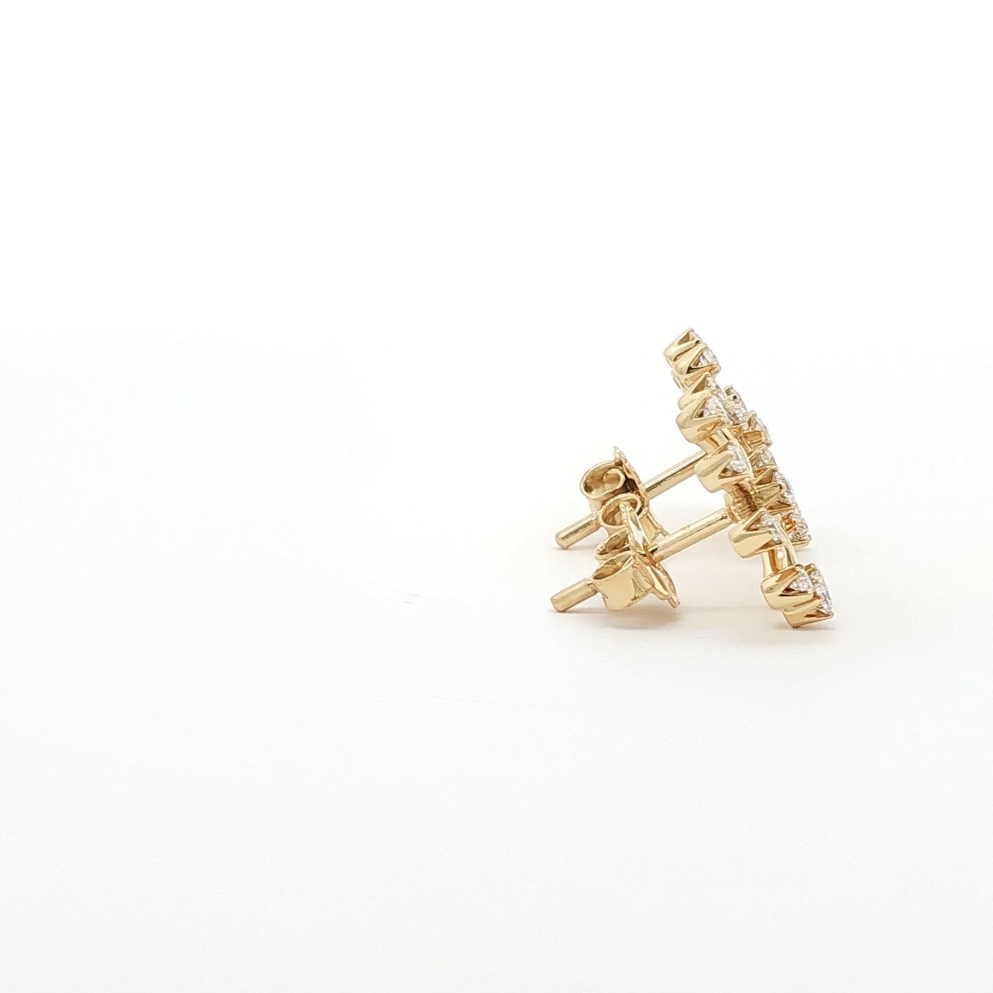 18kt Yellow Gold Medium Snowflake Earrings