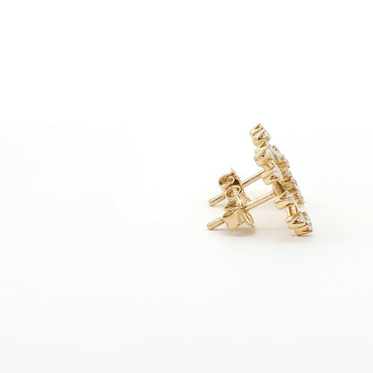 18kt Yellow Gold Medium Snowflake Earrings