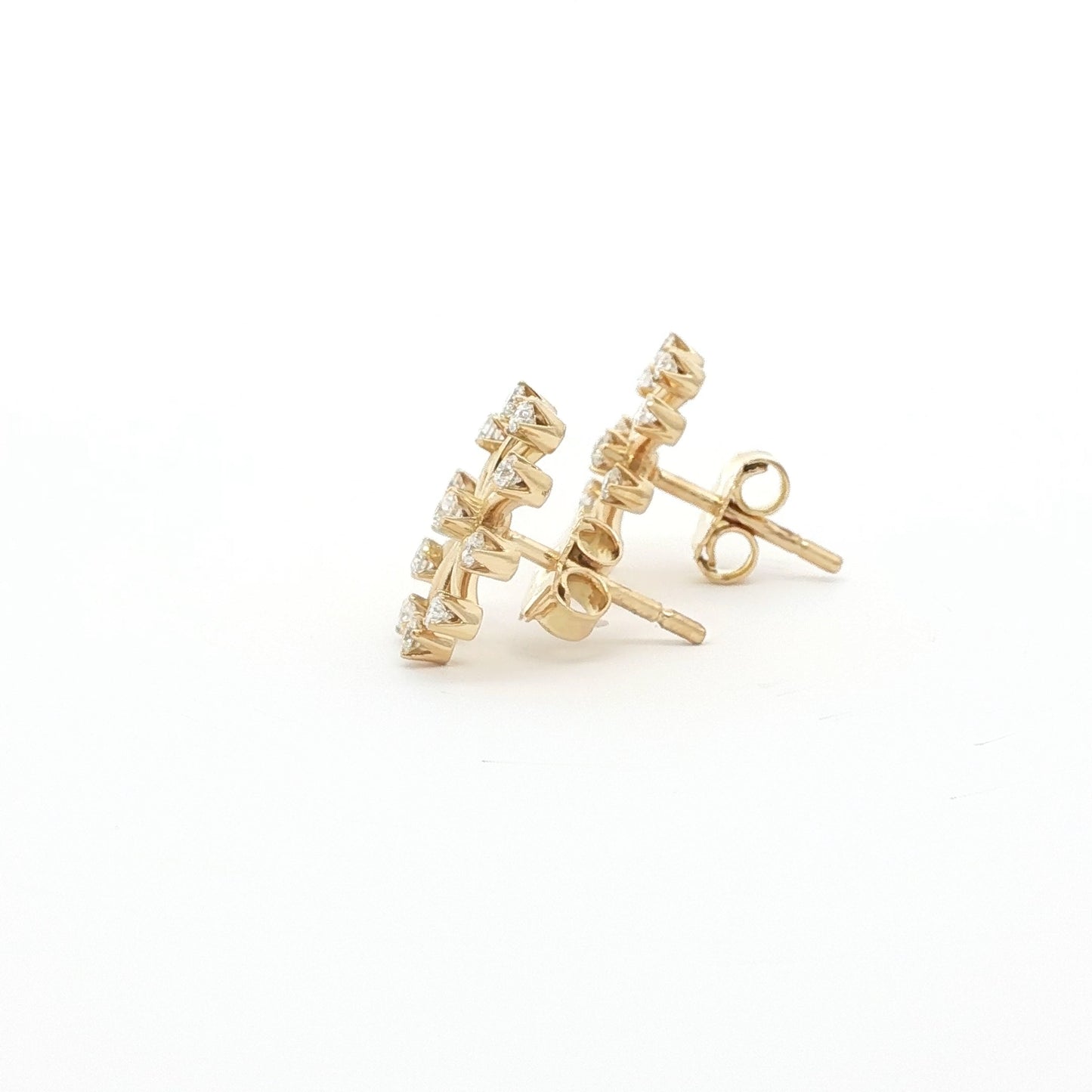 18kt Yellow Gold Medium Snowflake Earrings