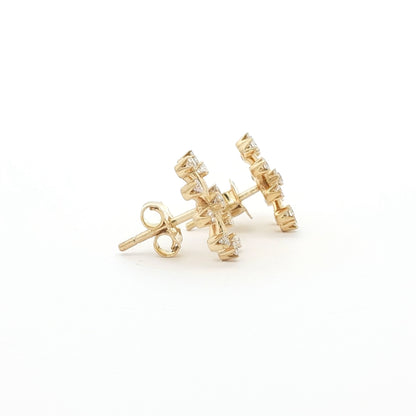 18kt Yellow Gold Medium Snowflake Earrings