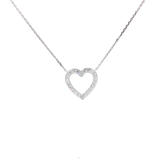 18kt WG Heart Pendant .54ctw