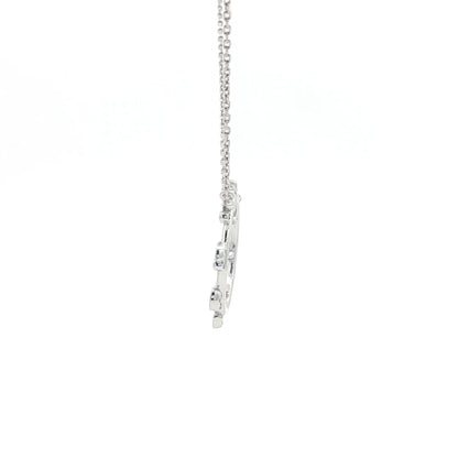 18kt White Gold Olive Circle Pendant