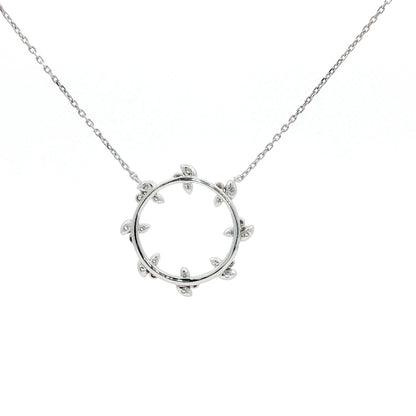 18kt White Gold Olive Circle Pendant