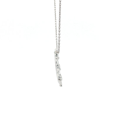 18kt White Gold Olive Circle Pendant