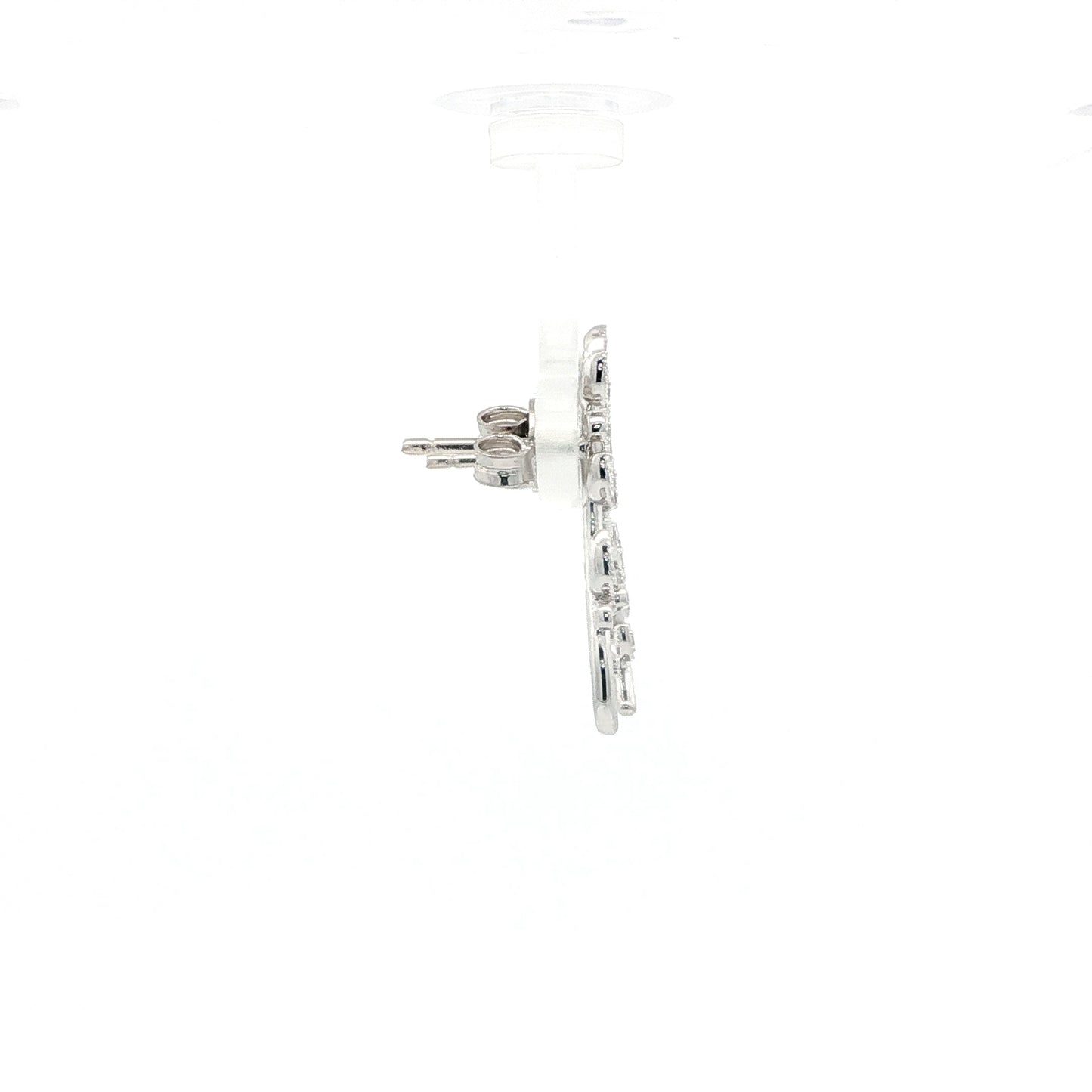 18kt White Gold Olive Branch Drop Earrings