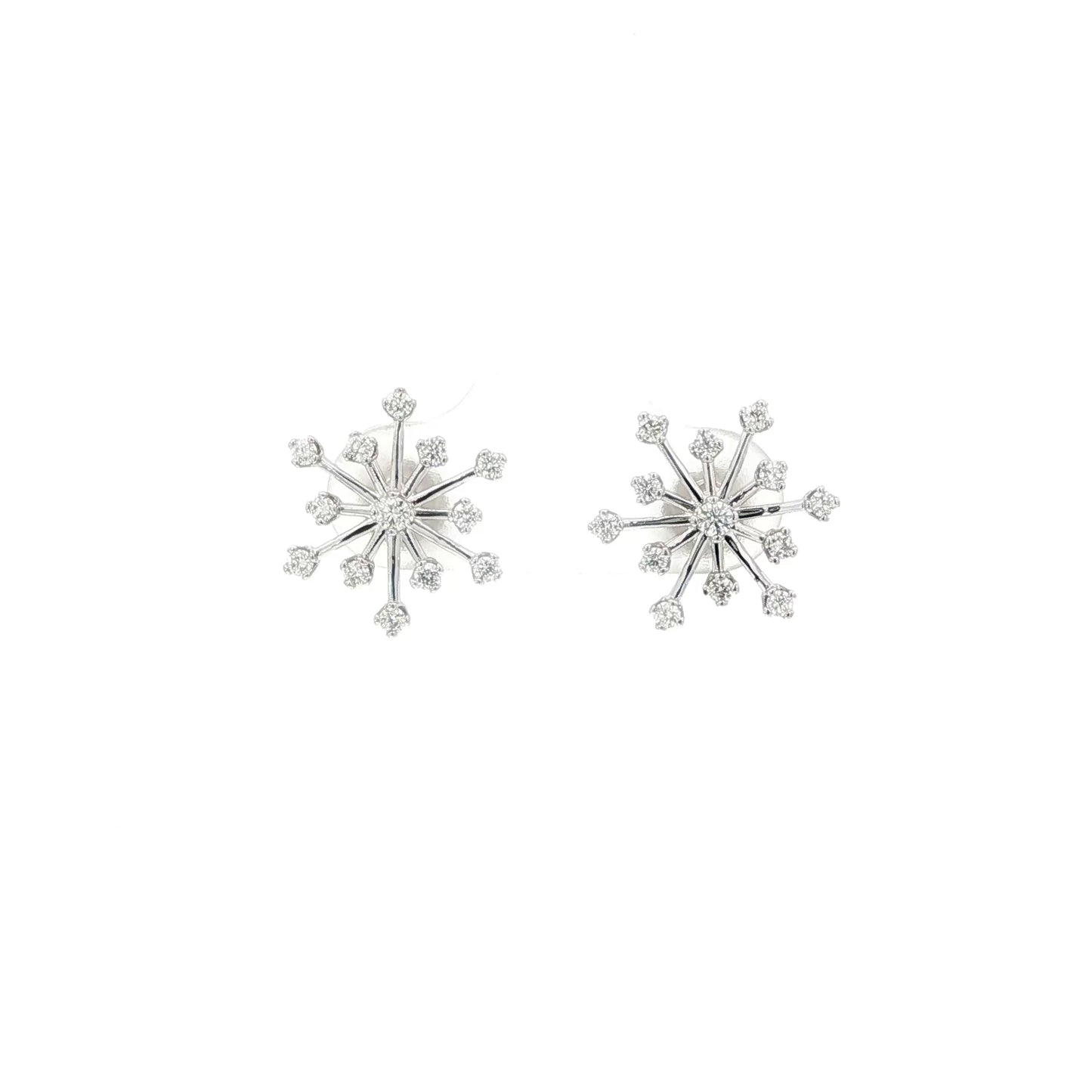 18kt White Gold Snowflake Earrings