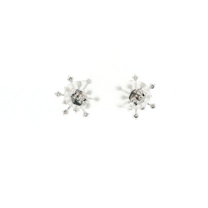 18kt White Gold Snowflake Earrings