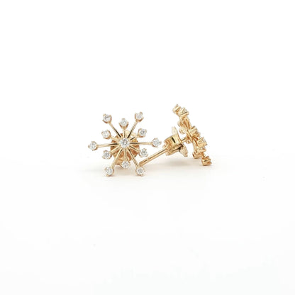 18kt Yellow Gold Snowflake Earrings