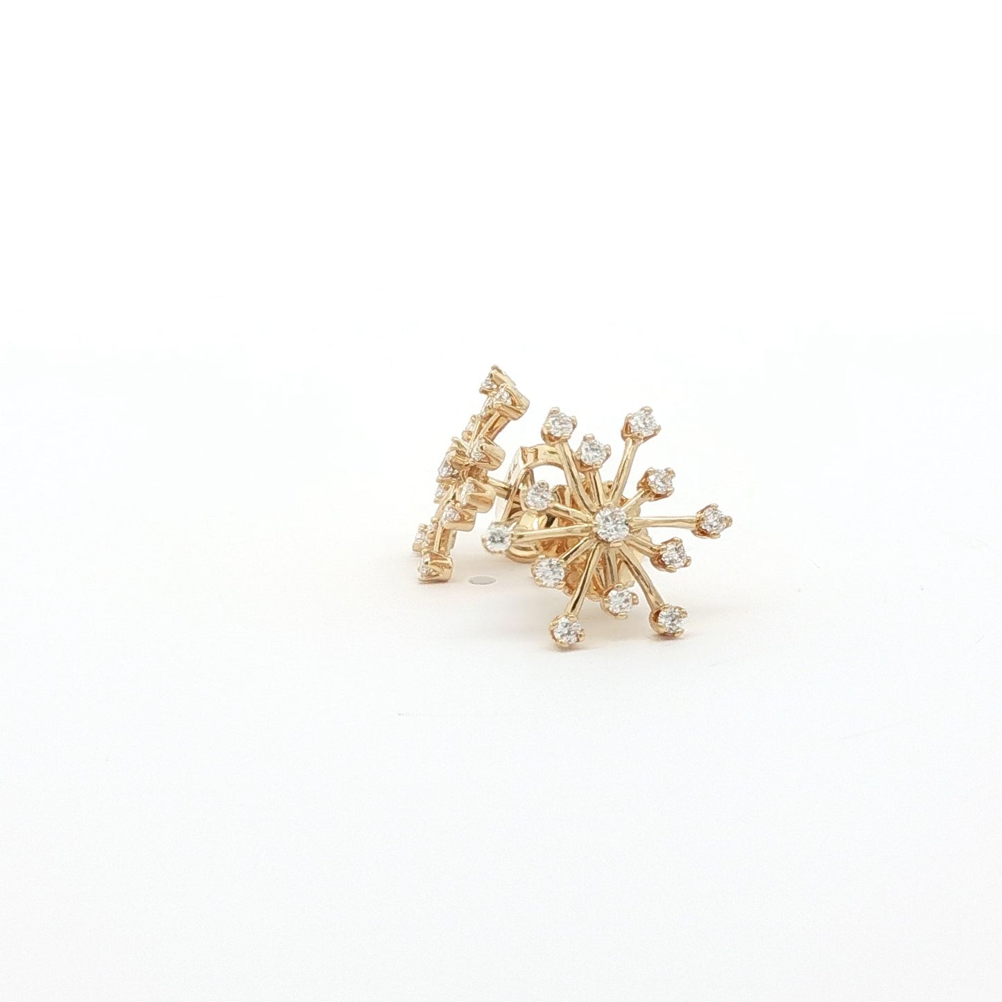 18kt Yellow Gold Snowflake Earrings