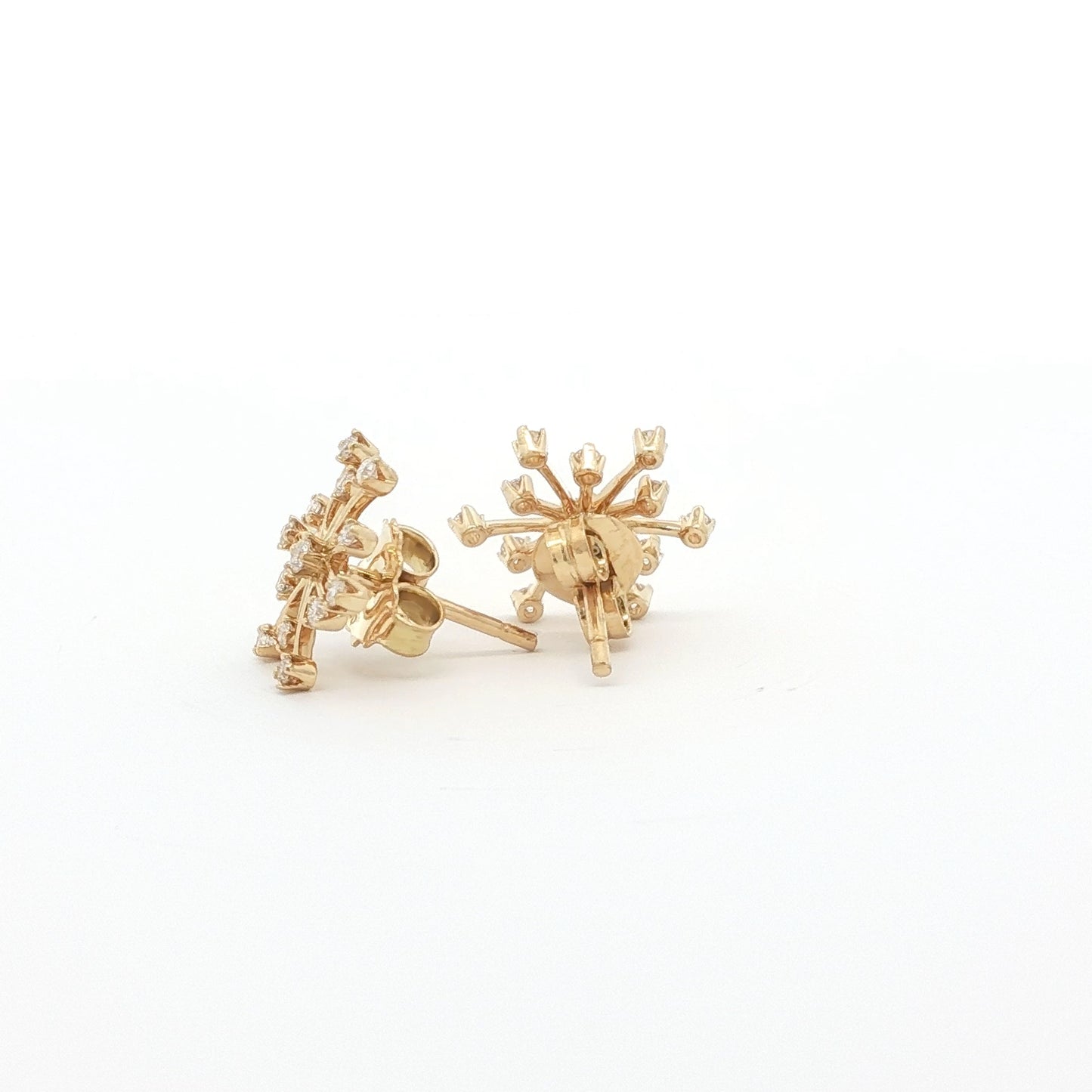 18kt Yellow Gold Snowflake Earrings