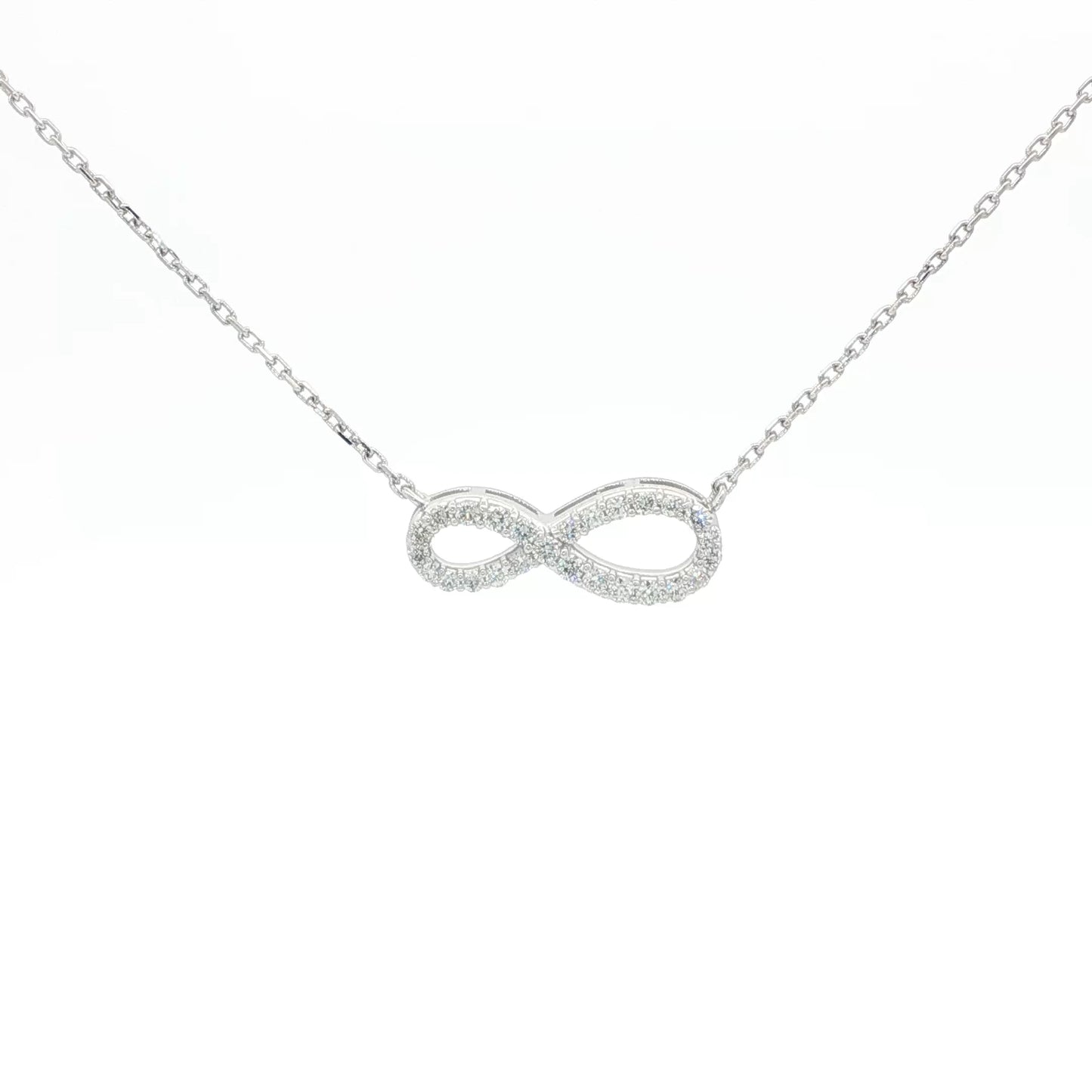 18kt White Gold Infinity Pendant