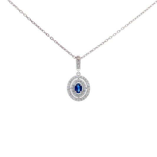 18kt WG Diamond/Sapphire Pendant