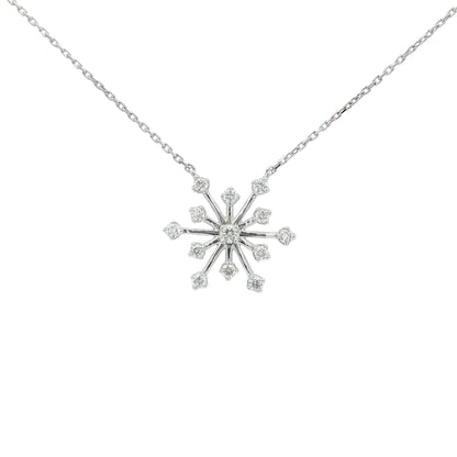 18kt White Gold Medium Diamond Snowflake Pendant