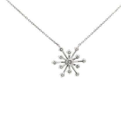 18kt White Gold Medium Diamond Snowflake Pendant