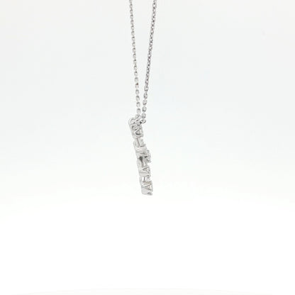 Silver necklace with a pendant on a white background