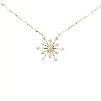 18kt Yellow Gold Snowflake Pendant