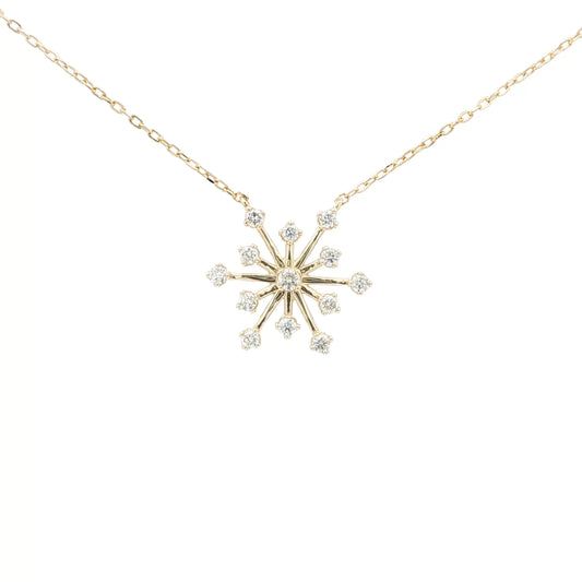 18kt Yellow Gold Snowflake Pendant