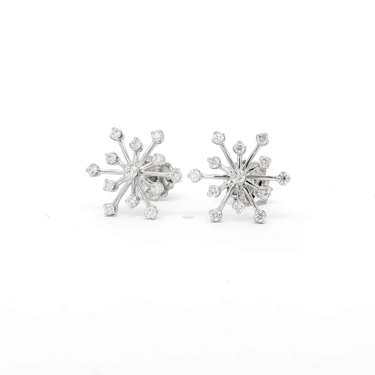 18kt White Gold Snowflake Earrings