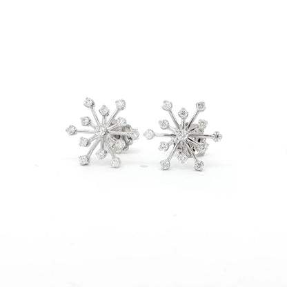 18kt White Gold Snowflake Earrings