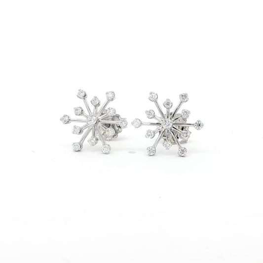 18kt White Gold Snowflake Earrings