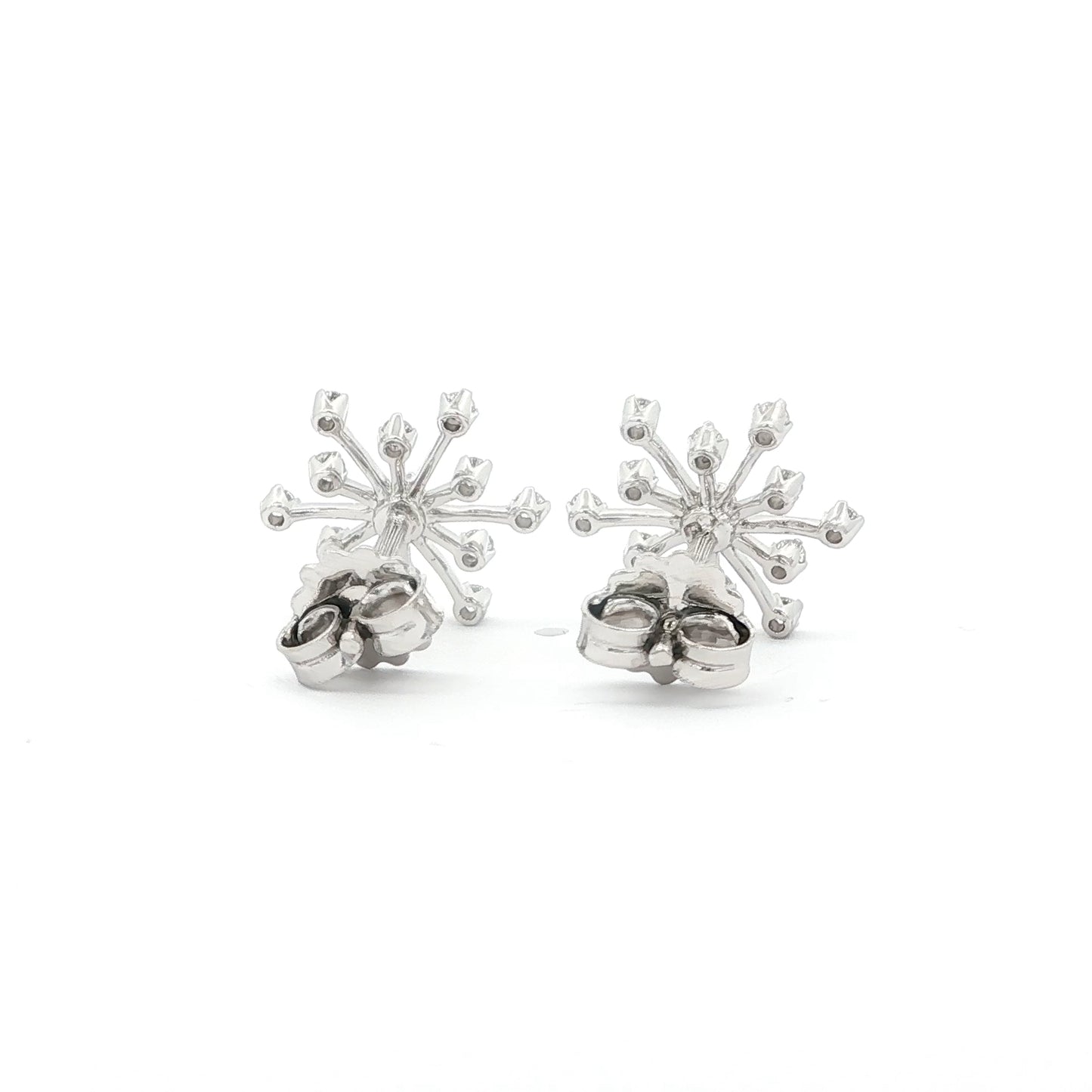 18kt White Gold Snowflake Earrings