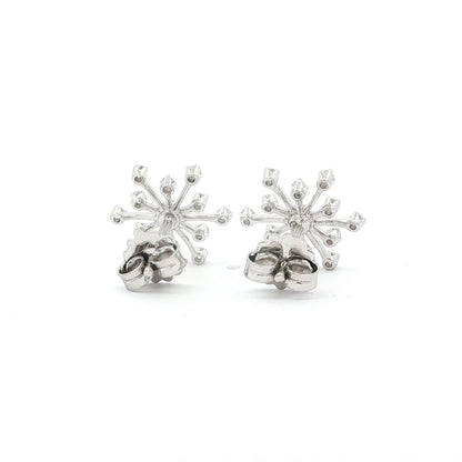 18kt White Gold Snowflake Earrings
