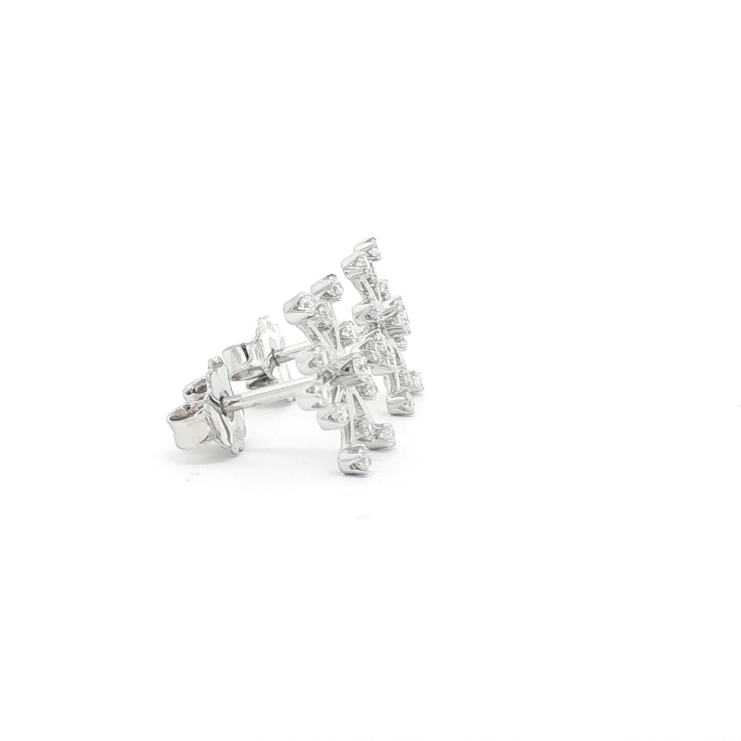 18kt White Gold Snowflake Earrings