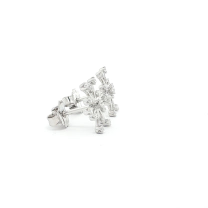 18kt White Gold Snowflake Earrings