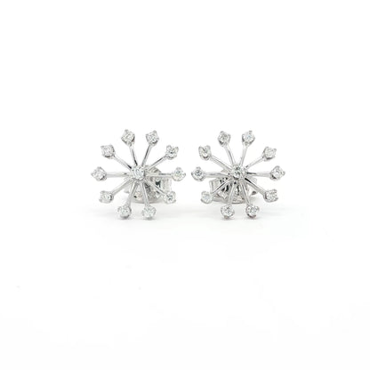 18kt White Gold Mini Snowflake Earrings