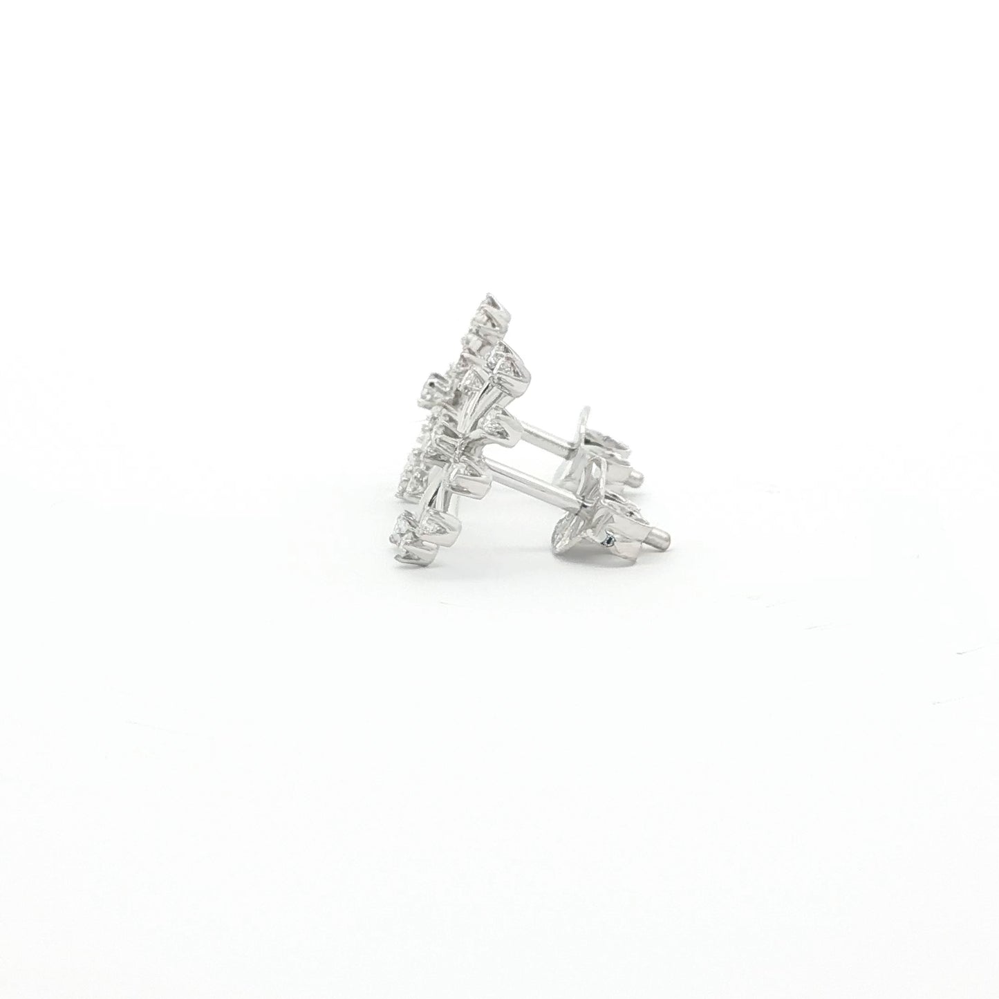 18kt White Gold Mini Snowflake Earrings
