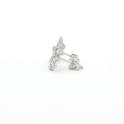 18kt White Gold Mini Snowflake Earrings