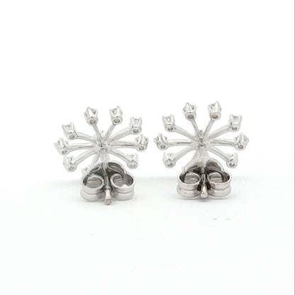 18kt White Gold Mini Snowflake Earrings