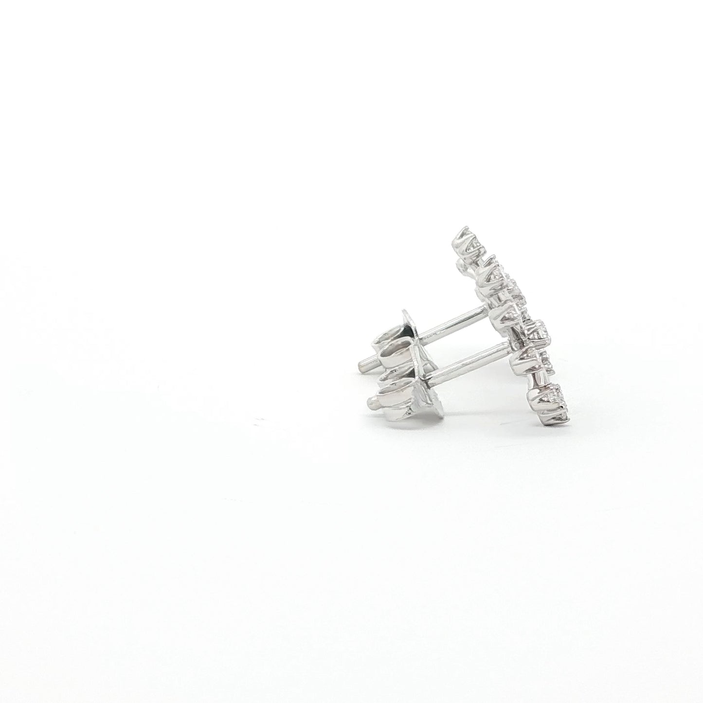 18kt White Gold Mini Snowflake Earrings
