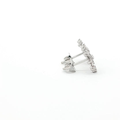 18kt White Gold Mini Snowflake Earrings