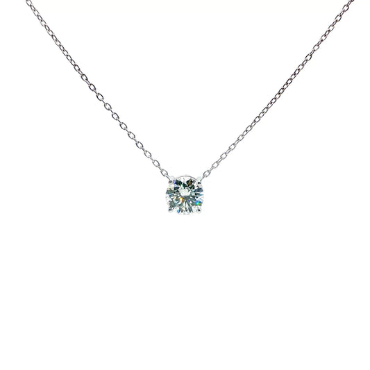 18kt WG Round Diamond Pendant