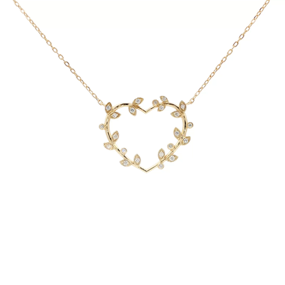 18kt Yellow Gold Olive Heart Pendant