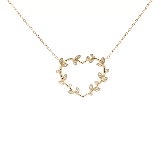 18kt Yellow Gold Olive Heart Pendant